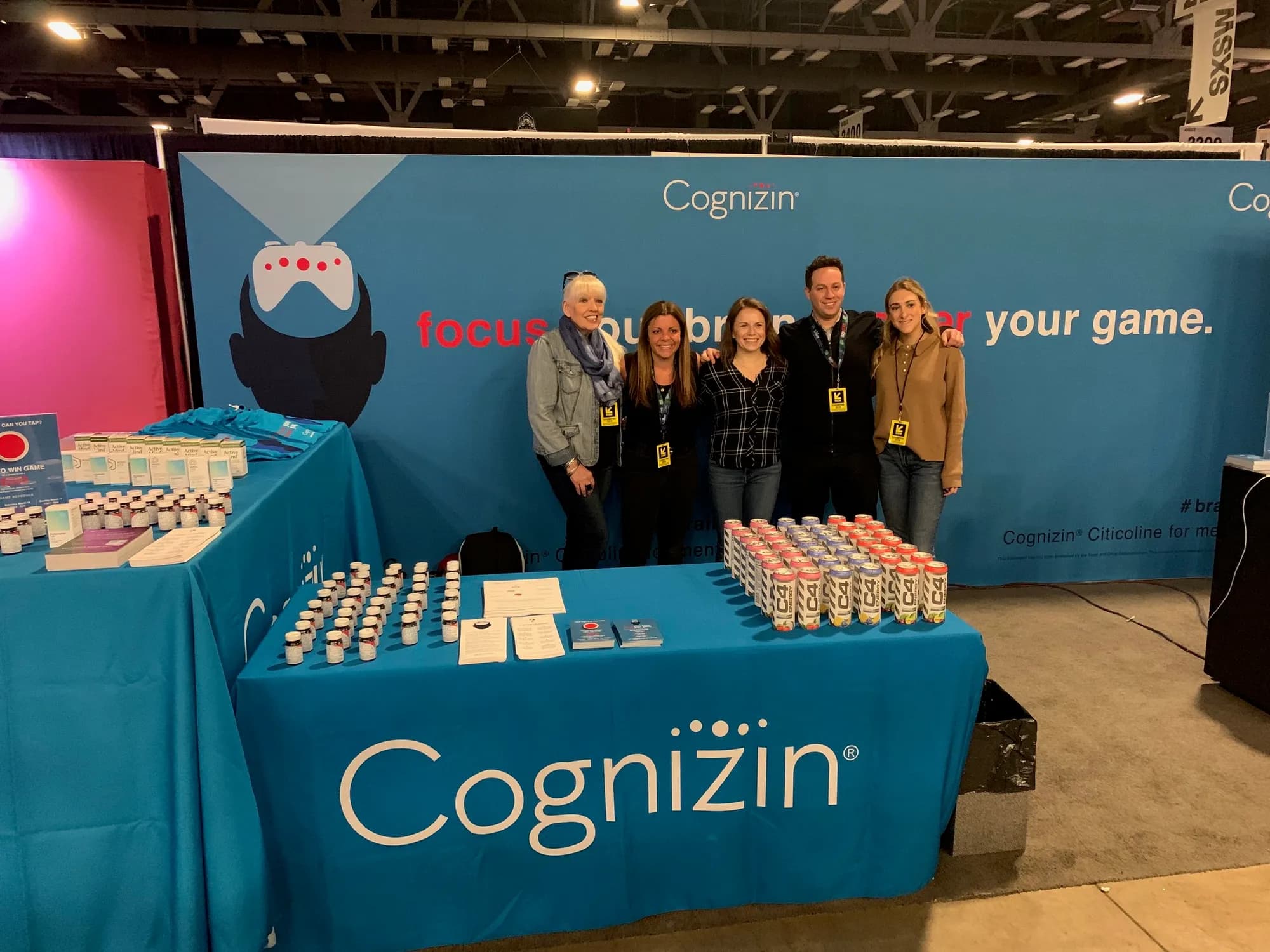 The Cognizin® "focus your brain, power your game" booth and team at the SXSW Gaming Expo